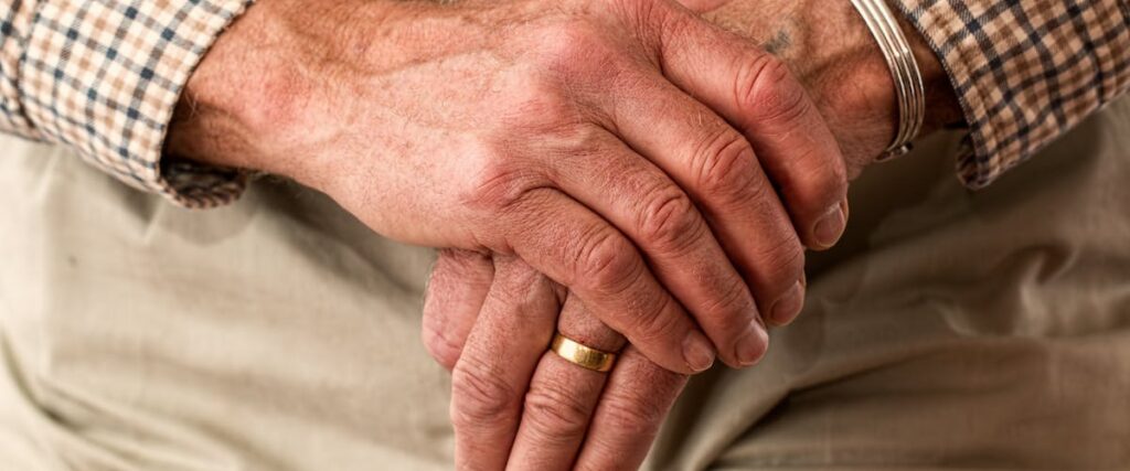 Old persons' hands