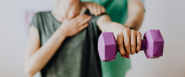 Healthcare worker practicing strength training as part of a self care routine to reduce burnout